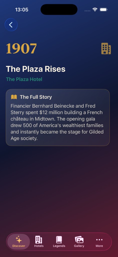 GrandTower timeline story screen
